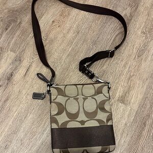 Coach Brown and Tan Crossbody Bag